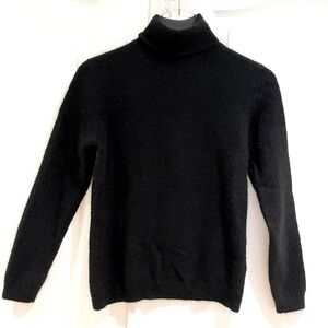 100% Cashmere Sweater Black Turtleneck Size Small